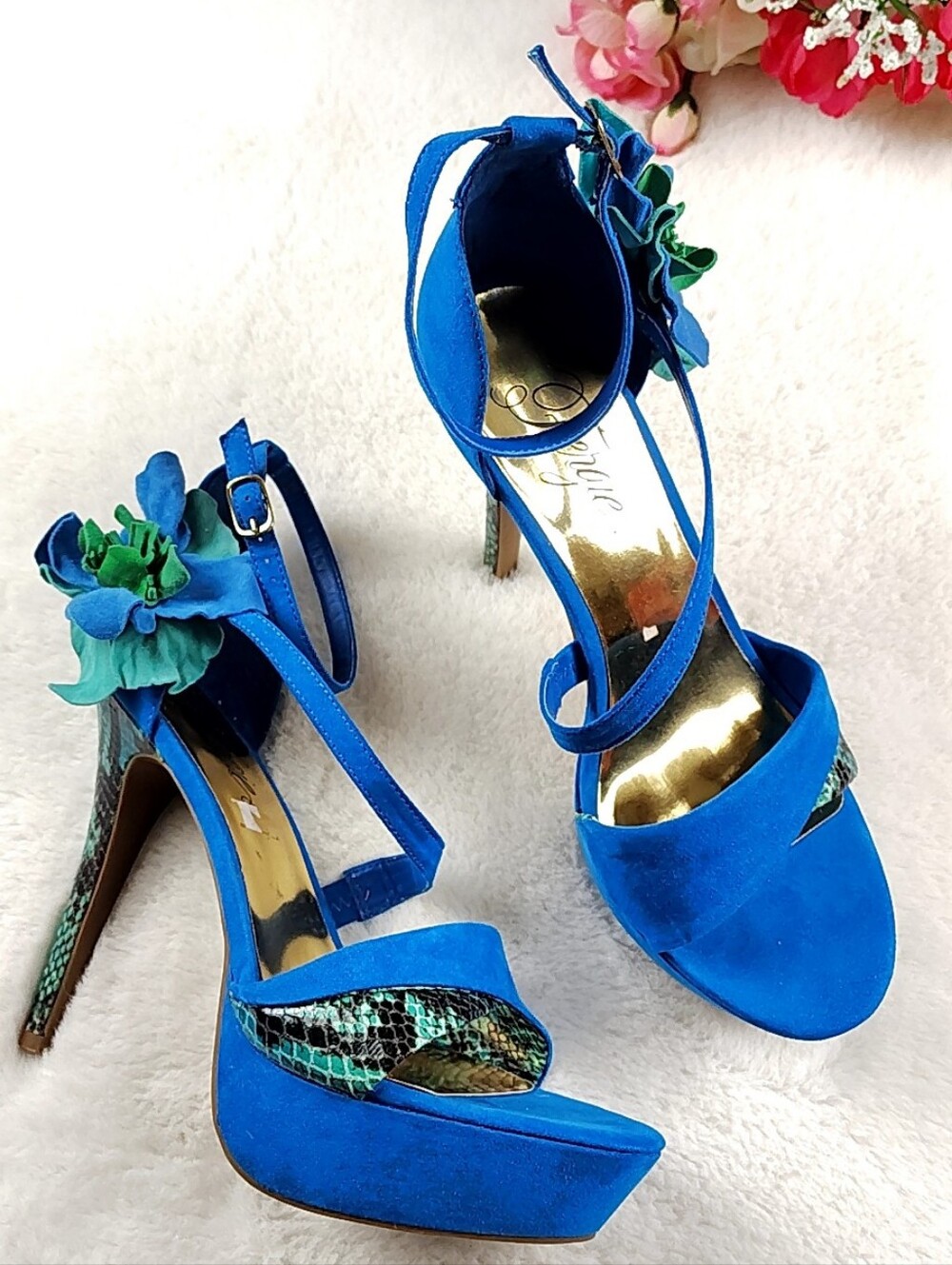 Fergie Suede Stiletto High Heel Formal Open Toe Strappy Heels